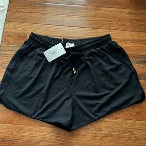 Adult After Dark Black Drawstring Everyday Shorts